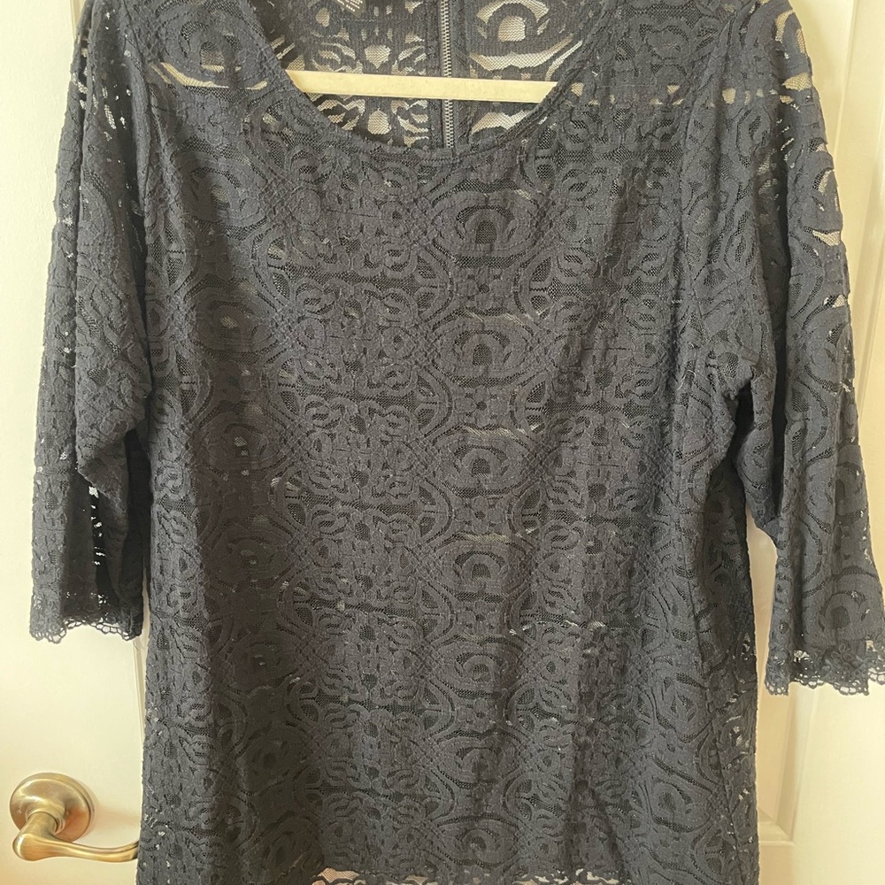 Elegant Black Lace Women's Top